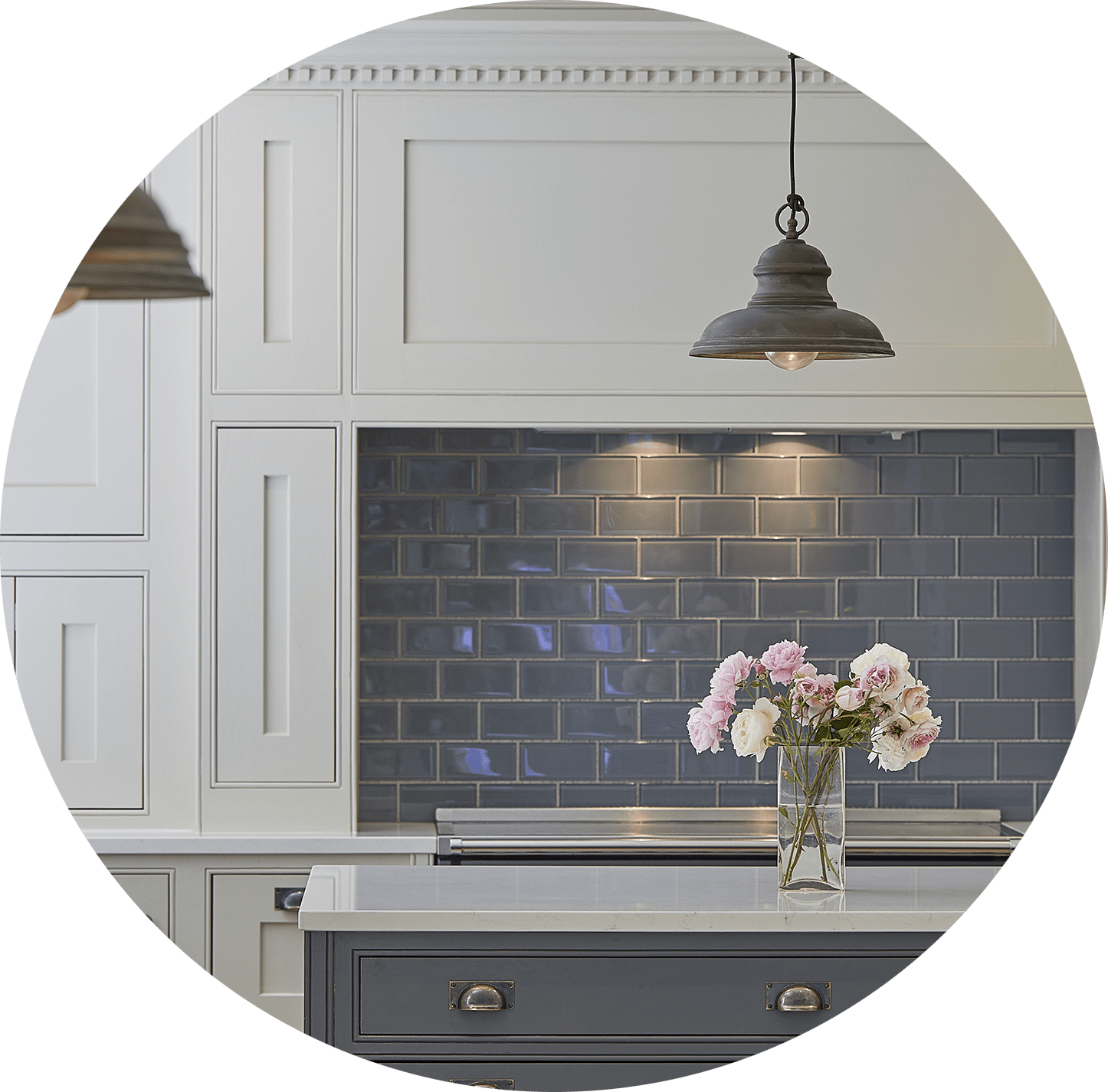 Shaker style kitchen in cream and grey